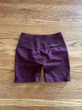 YoungLA High-Waist Seamless Bike Shorts - Burgundy